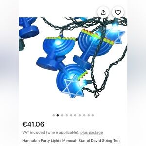 Blue Menorah and Star Party Lights you have to use your own lights